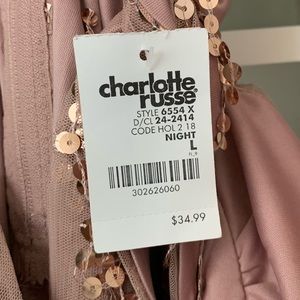 Charlotte Russe rose gold sparkle dress